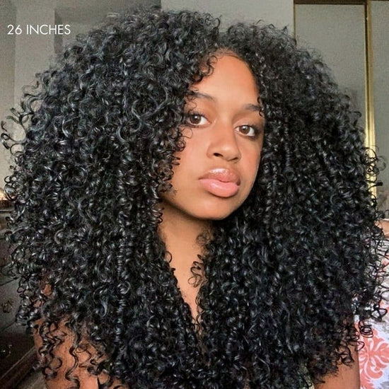 Kinky Curly V Part Wig Human Hair Deep Wave Glueless V Part Wigs Human Hair Black Water Wave Brazilian Human Hair wigs For Women