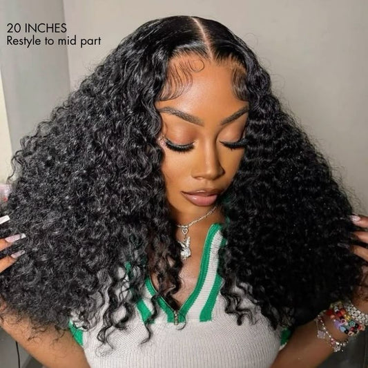 3In1 glueless wig free shippin Kinky Curly Wig Hair Black Wig Full Machine No Lace flip over half Wig Human Hair Brazilian Hair