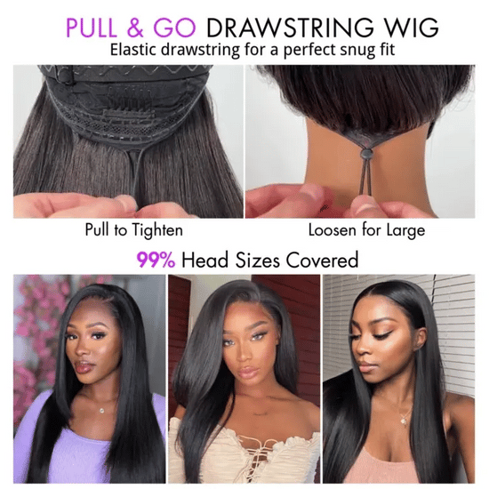 12A Water Wave Half Wigs Human Hair 200% Density Brazilian Wear Go Wigs Deep Wave 3 In 1 Half Wigs Drawstring Seamless Flip Wig
