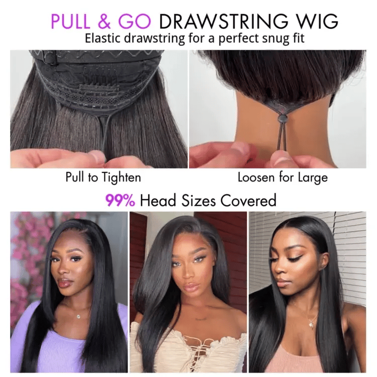 12A Water Wave Half Wigs Human Hair 200% Density Brazilian Wear Go Wigs Deep Wave 3 In 1 Half Wigs Drawstring Seamless Flip Wig